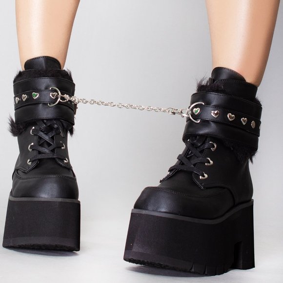 Demonia Shoes - Demonia - ASH 57 Wicked Games Black Platform Boots